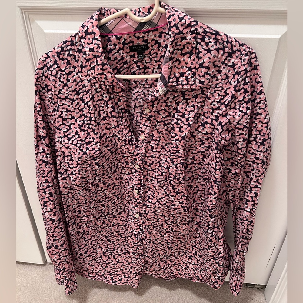 Talbots 16W Floral Dress Shirt